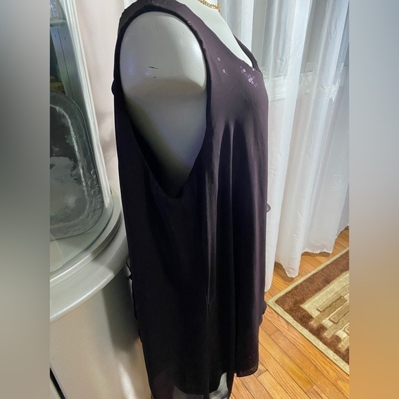 Reitmans Chiffon Poncho Sequins Dress Sz Plus 20 purple - Picture 8 of 13